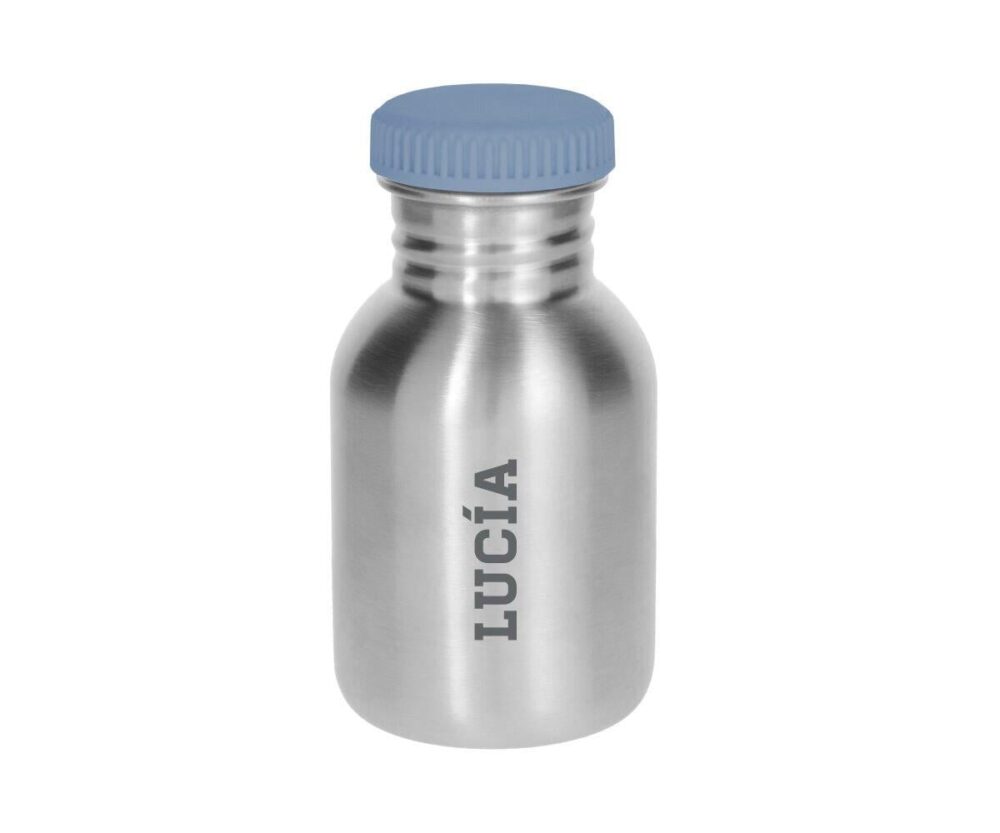 Personalised Blue Basic Steel Bottle 350ml