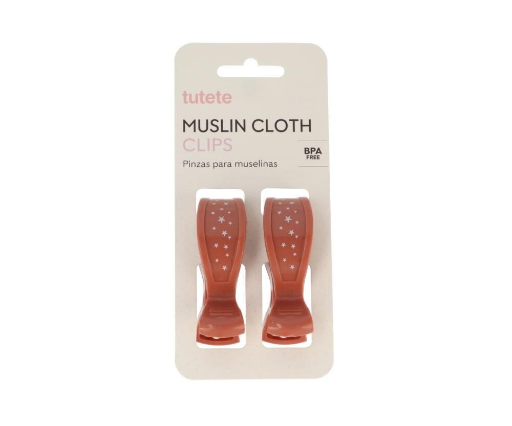 2 x Terracotta Muslin Clips
