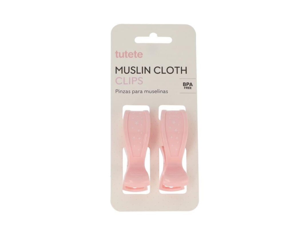 2 Pink Muslin Clips