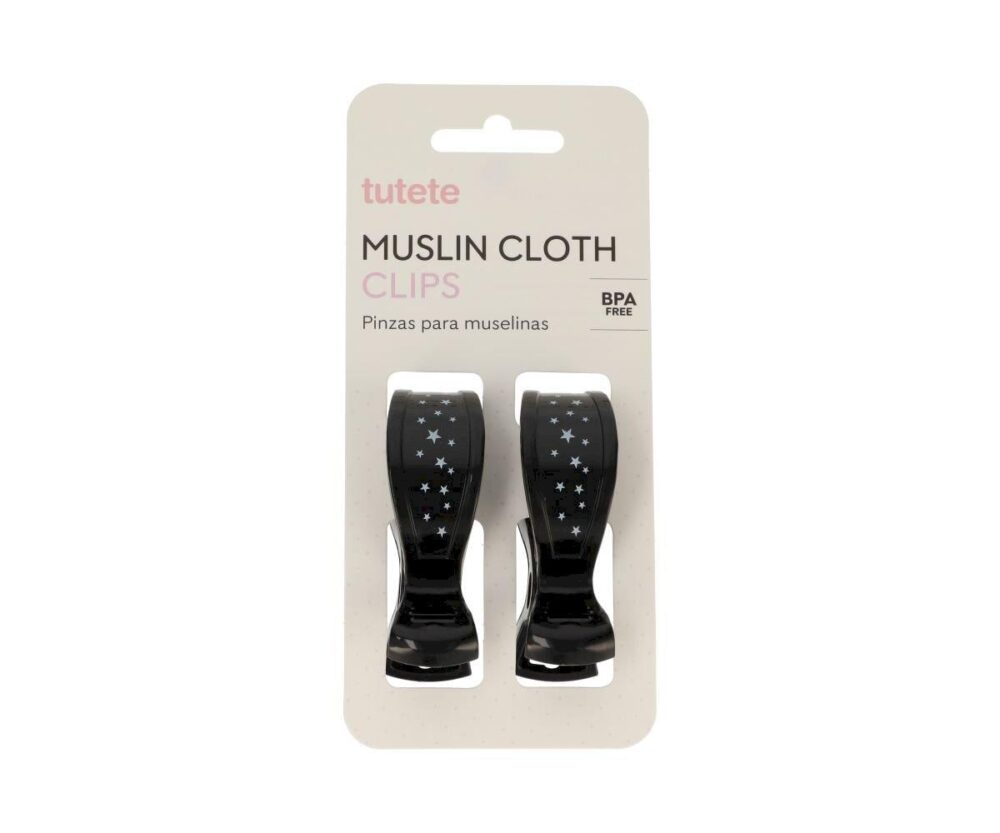 2 Black Muslin Clamps
