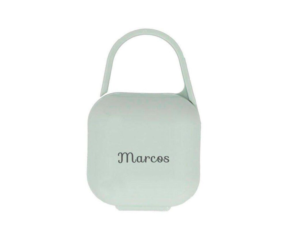 Pacifier Holder Square Customized Chalk Green