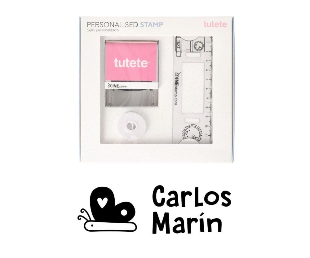 Sello Personalizado Tiburón +  Cinta Blanca para Ropa Oscura