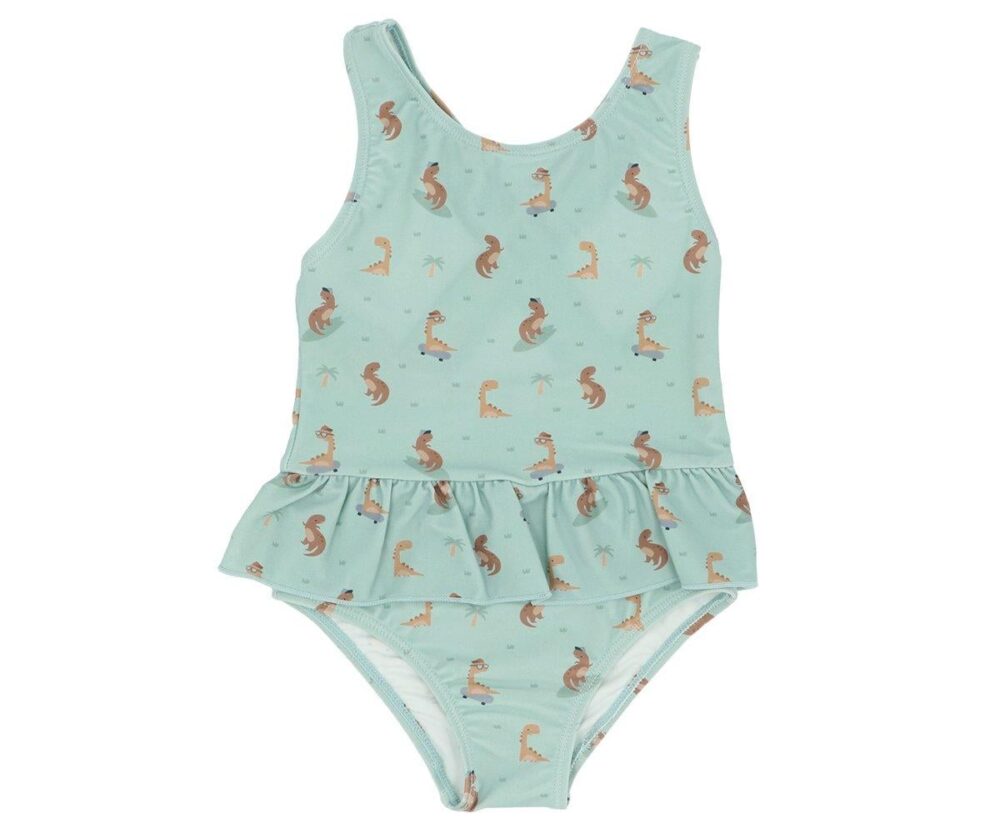 Cross-back Swimsuit with Ruffle Cool Dinos