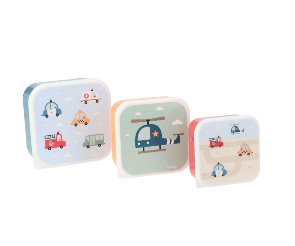 3 Lunch Boxes City Cars