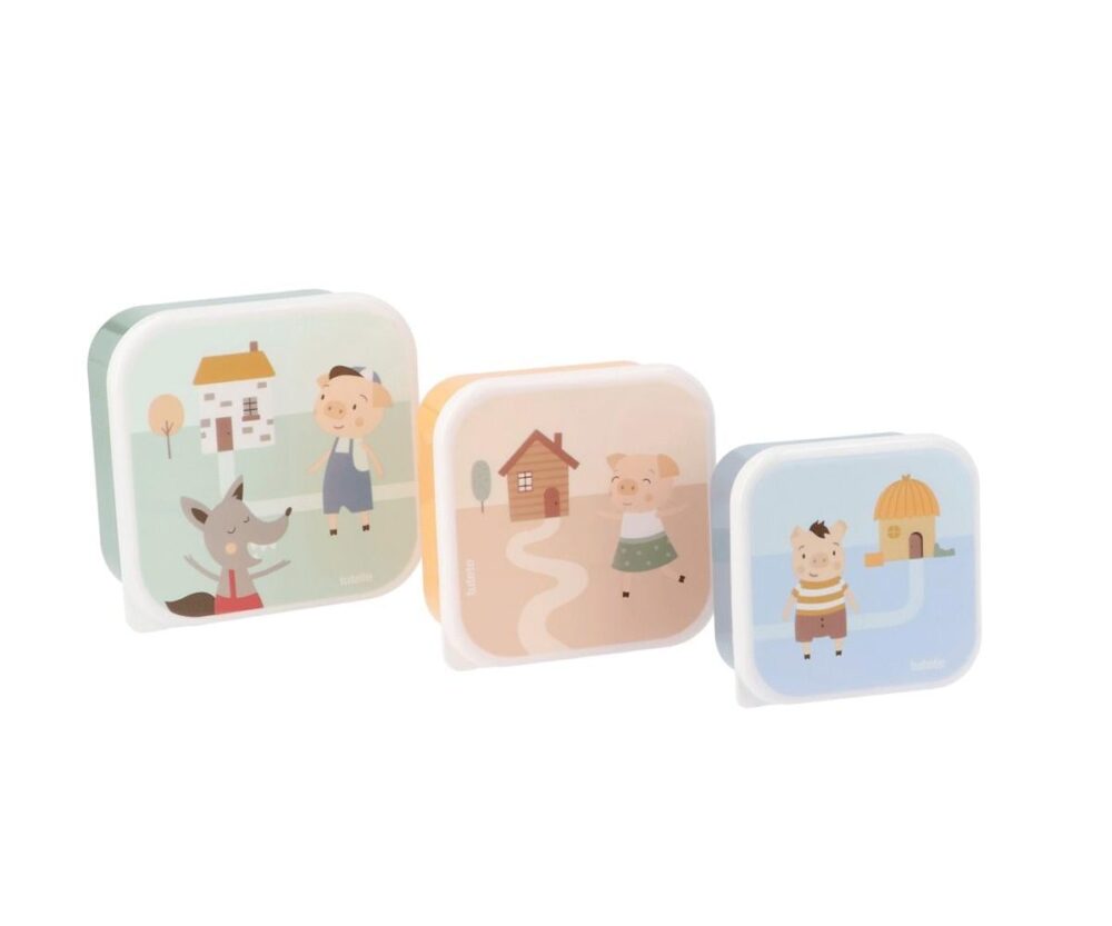 3 Lunch Boxes The Three Little Pigs