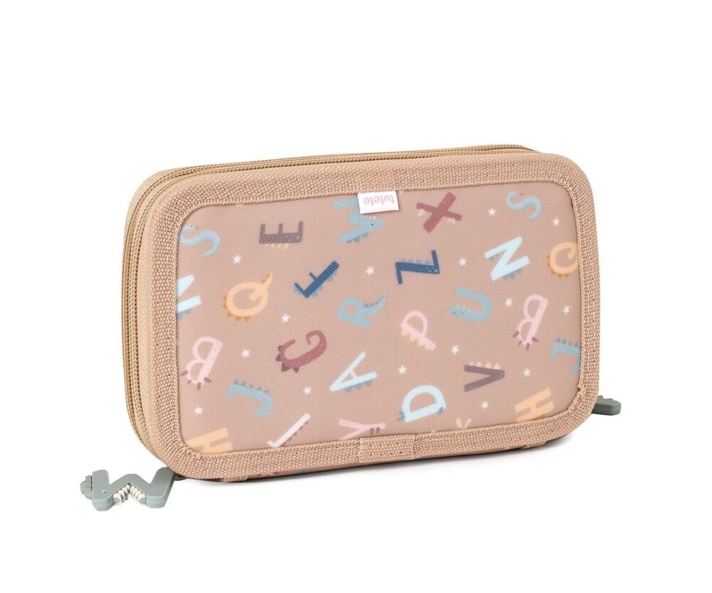 Double Compartment Hard Top Pencil Case Funny Letters