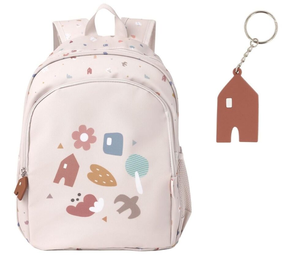 Geometric Nature Medium-Sized Backpack + Personalized Keychain