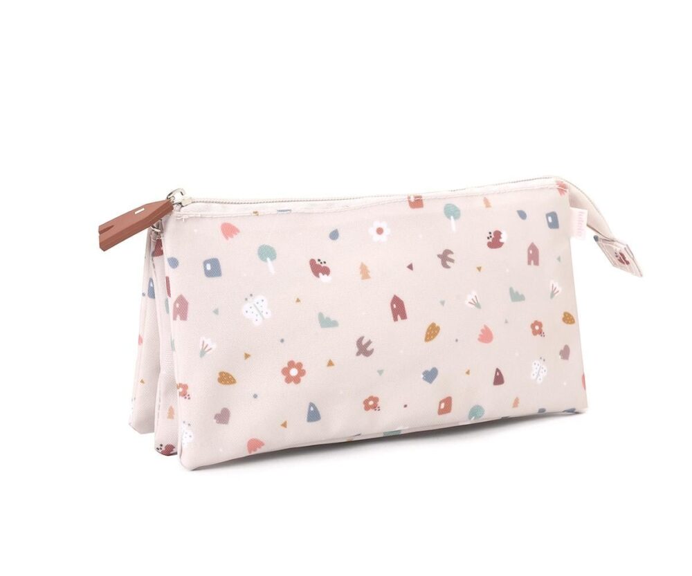 Personalized 3 Compartments Pencil Case Geometric Nature