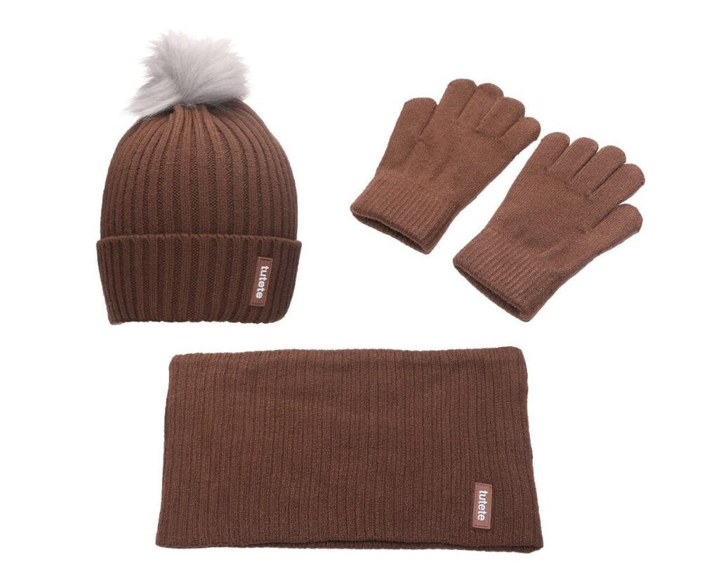 Winter Set Hat, Gloves, and Neck Warmer Funny Letters