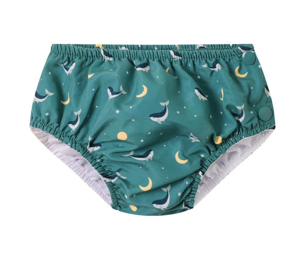 Diaper Swimsuit Whale Teal