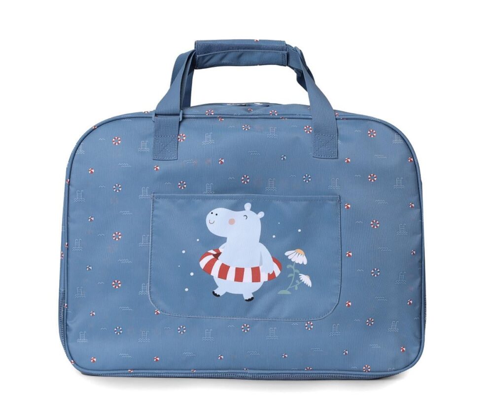 Personalized Beach Bag with Mesh Bottom Hippos