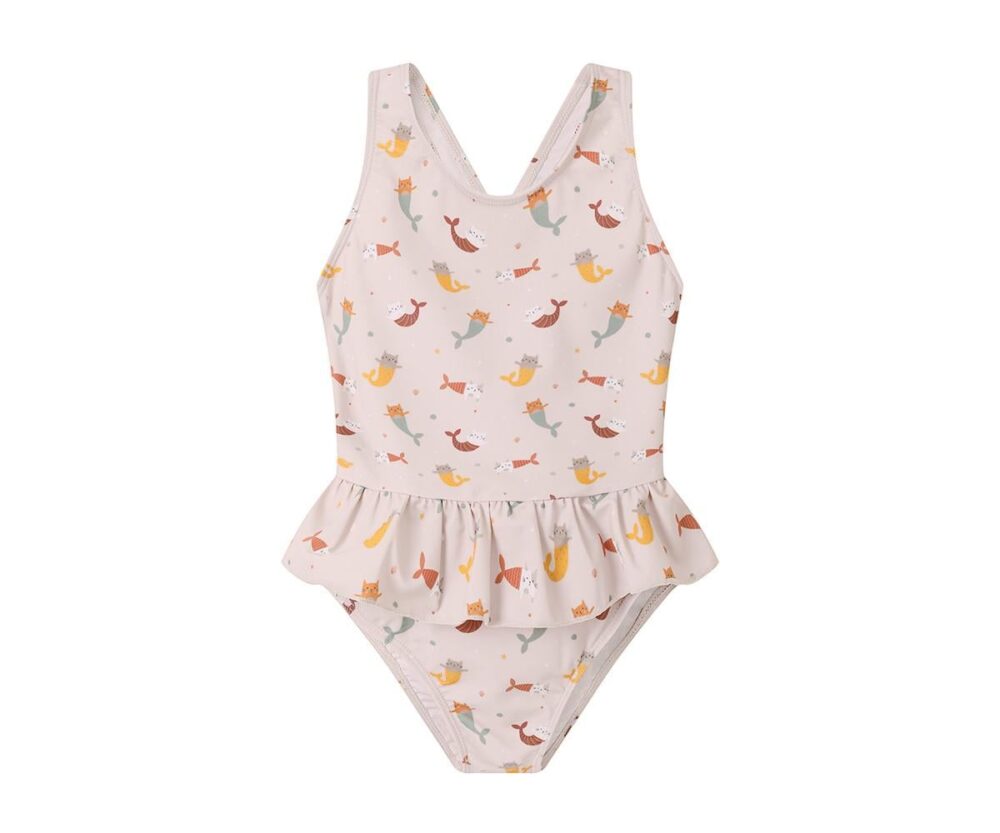 Cross-back Swimsuit with Ruffle Mermaid Cats
